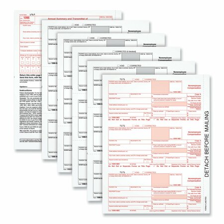 TOPS 5-Part 1099-NEC Tax Forms, 8.5 x 11, PK50 22993NEC